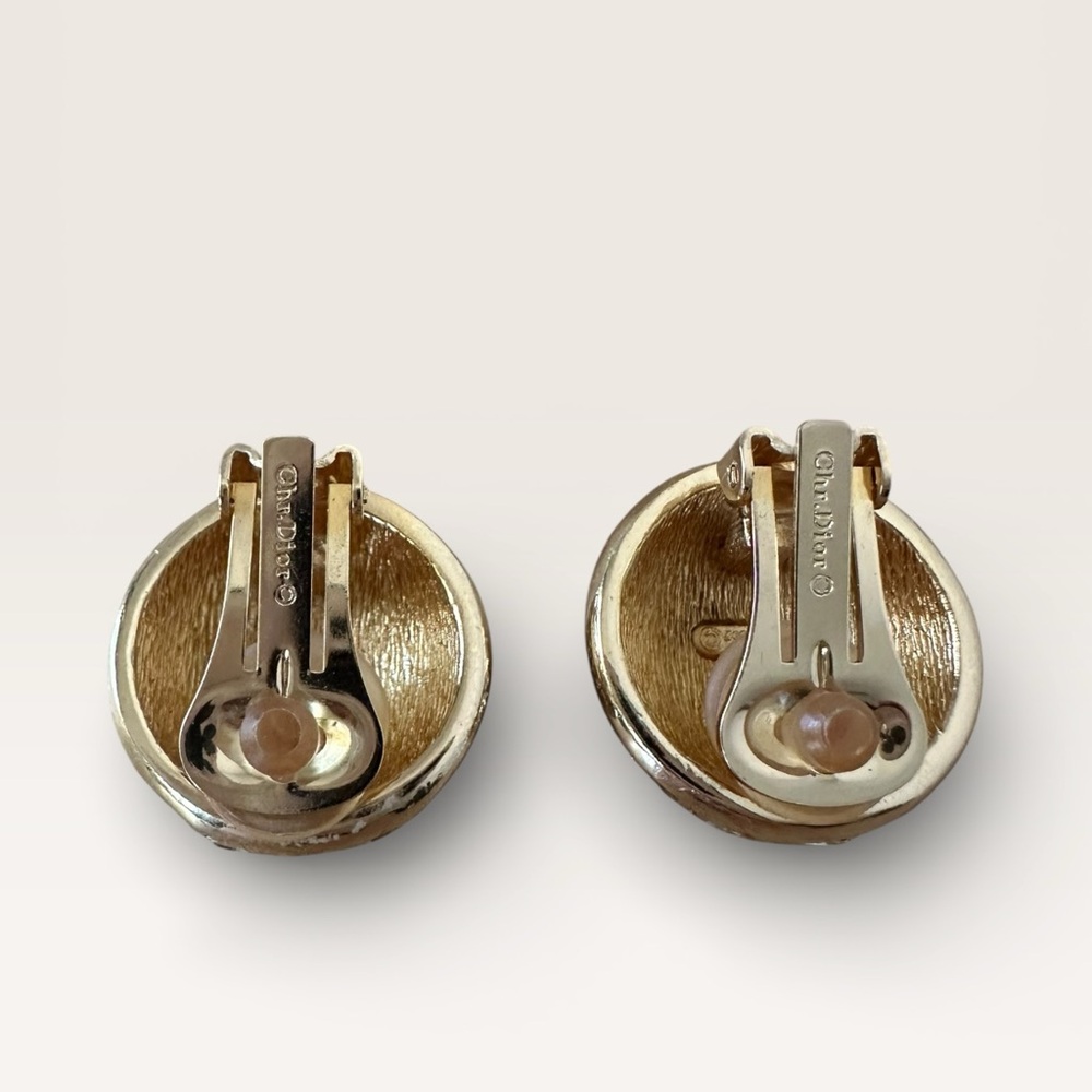 Dior Gold Plated Crystal Earrings - Picture 4 of 5